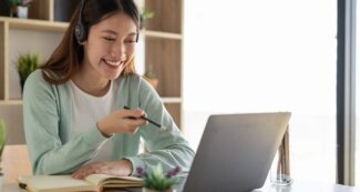 Woman working on computer